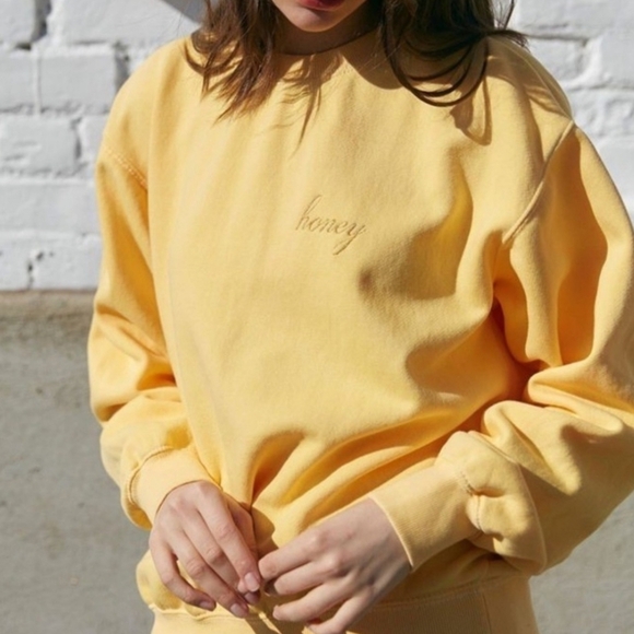 John Galt Yellow Honey Crewneck Sweatshirt - Picture 1 of 10